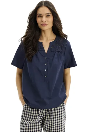In Front Bluzki, Kobieta, Niebieski, 2XL, Granatowy Kirsten Blouse z Dekoltem V