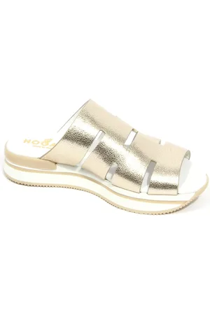 Hogan Buty, Kobieta, Żółty, 36 EU, Złote Kapcie Wyprodukowane we Włoszech