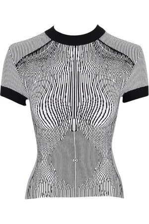 Jean Paul Gaultier Swetry, Kobieta, Czarny, M, Krótki rękaw bluza kapturkowa czarno-biała