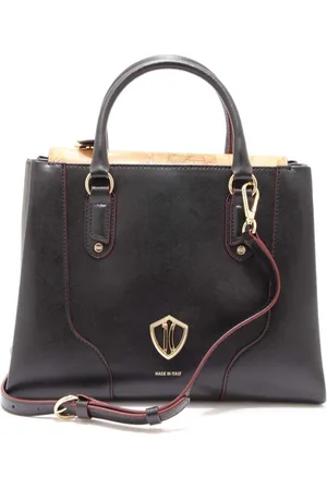ALVIERO MARTINI 1A CLASSE Torebki, Kobieta, Czarny, ONE SIZE, Torba skórzana z fioletowymi detalami