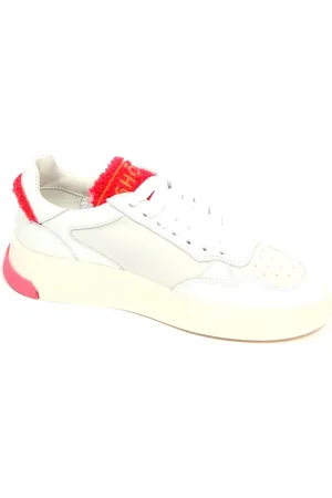 Ghoud Buty, Kobieta, Biały, 36 EU, Niskie Skórzane Sneakersy Biało-Koralowe