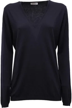 KANGRA CASHMERE Swetry, Kobieta, Niebieski, L, Sweter jedwabno-bawełniany dla kobiet