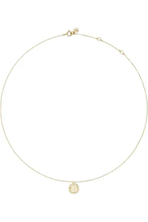 Tory Burch Akcesoria, Kobieta, Żółty, ONE SIZE, Złoty Naszyjnik Miller Pendant