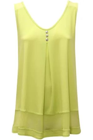 Joseph Ribkoff Koszulki, Kobieta, Zielony, 2XS, Bluzka Lime Exotique bez rękawów