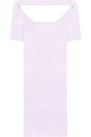 Courrèges Sukienki, Kobieta, Różowy, M, Poliester, Mini Sukienka Hiperbola