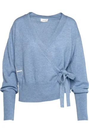 Hest Swetry, Kobieta, Niebieski, XS, Denim, Faded Denim Leah Wrap Cardigan