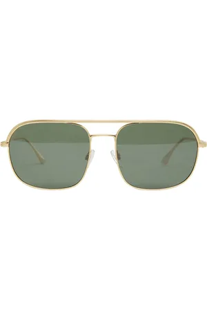 ANINE BING Akcesoria, Kobieta, Zielony, ONE SIZE, Wintage Aviator Okulary przeciwsłoneczne z Zielonymi Szkłami