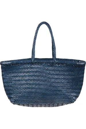 Dragon Diffusion Torebki, Kobieta, Niebieski, ONE SIZE, Niebieska Torba Skórzana Shopper