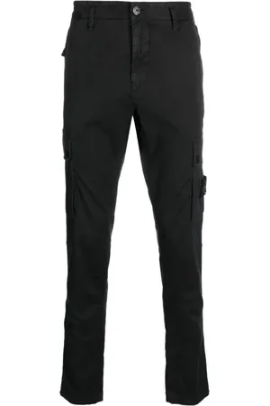 Stone Island Spodnie, Mężczyzna, Czarny, W33, Czarne Spodnie z Wieloma Kieszeniami
