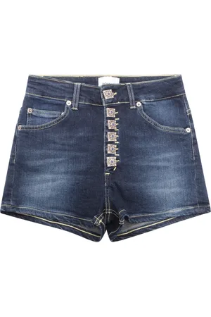 Dondup Szorty, Kobieta, Niebieski, W26, Denim, Jeansyowe szorty Bermuda z ozdobnymi detalami
