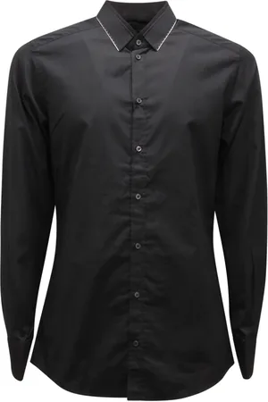 Dolce & Gabbana Koszule, Mężczyzna, Czarny, M, Złota Koszula Wyprodukowana we Włoszech Fh-G5Ee 4T