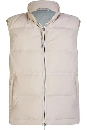 ELEVENTY Kurtki, Mężczyzna, Beżowy, L, Wełna, Nylon Wełna Kamizelka Piping Regular Fit