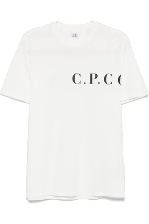 C.P. Company Koszulki, Mężczyzna, Biały, M, Bawełniana koszulka Regular Fit