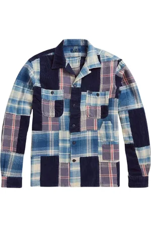 Ralph Lauren Koszule, Mężczyzna, Niebieski, L, Koszula w kratę patchwork