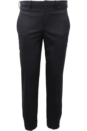 Neil Barrett Spodnie, Mężczyzna, Niebieski, S, Spodnie Slim Fit z wełnianym dodatkiem