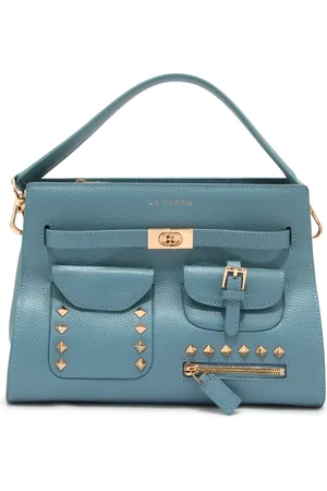 La Carrie Torebki, Kobieta, Niebieski, ONE SIZE, Rock Pocket Skórzana Torba Shopper