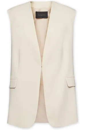 Elena Miro Kurtki, Kobieta, Beżowy, 2XL, Elegancki bezrękawnik