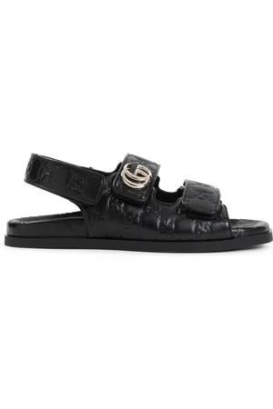 Gucci Buty, Kobieta, Czarny, 38 1/2 EU, Czarne Sandały na Stylowe Letnie Wyjścia