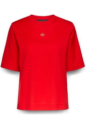 Elena Miro Koszulki, Kobieta, Czerwony, XL, T-shirt z małą straszną ważką