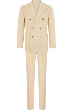 Boglioli Garnitury, Mężczyzna, Beżowy, XL, Garment Dyed Linen Dover Suit