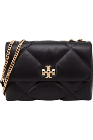 Tory Burch Torebki, Kobieta, Czarny, ONE SIZE, Czarna Pikowana Torebka na Ramię
