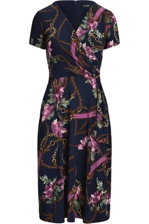Ralph Lauren Sukienki, Kobieta, Niebieski, 2XS, Sukienka w kwiatowy wzór
