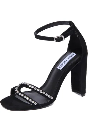 Steve Madden Buty, Kobieta, Czarny, 38 1/2 EU, Zamsz, Zamszowy but z kryształkami i obcasem 10 cm