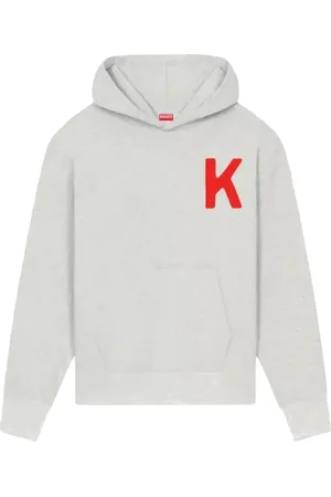 Kenzo Bluzy, Kobieta, Szary, M, Bawełna, Bluza z kapturem Lucky Tiger z haftem