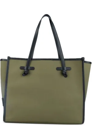 Gianni chiarini Torebki, Kobieta, Zielony, ONE SIZE, Len, Zielona Torba Shopper dla Kobiet