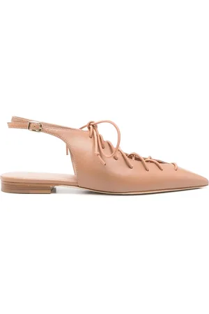 MALONE SOULIERS Buty, Kobieta, brązowy, 35 EU, Brązowe Slingbacki z Punktowym Nosem i Wiązaniem