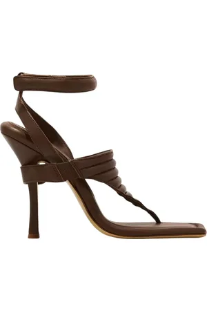 Gia Borghini Buty, Kobieta, brązowy, 38 EU, Brązowe sandały na szpilce odkryte palce
