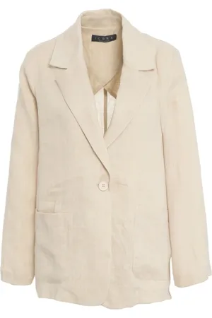 Kaos Kurtki, Kobieta, Beżowy, M, Beżowy Żakiet Elegancki Stylowy Look