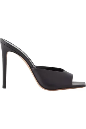 PARIS TEXAS Buty, Kobieta, Czarny, 36 EU, Skóra, Czarne skórzane mule na wysokim obcasie