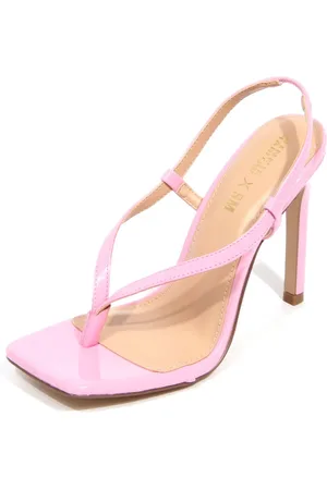 Steve Madden Buty, Kobieta, Różowy, 37 1/2 EU, Różowy Patentowy Sandał Bashment Styl