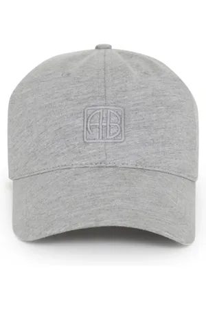 ANINE BING Akcesoria, Kobieta, Szary, ONE SIZE, Szara Czapka z Monogramem Jeremy