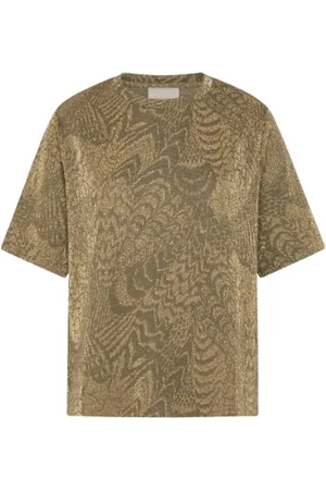 MOMONÍ Koszulki, Mężczyzna, Żółty, L, Lurex Stretch Jersey T-shirt