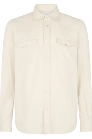 Boglioli Koszule, Mężczyzna, Biały, M, Baby Corduroy Western Shirt