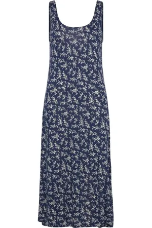 Ralph Lauren Sukienki, Kobieta, Niebieski, M, Granatowa Sukienka Midi w Kwiaty