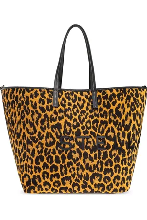Stella McCartney Torebki, Kobieta, brązowy, ONE SIZE, Torba typu `shopper` z motywem zwierzęcym