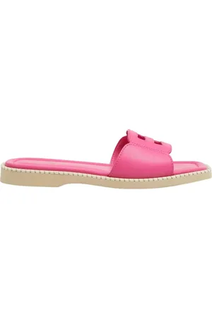 Hogan Buty, Kobieta, Różowy, 37 EU, Skóra, Klapki z logo