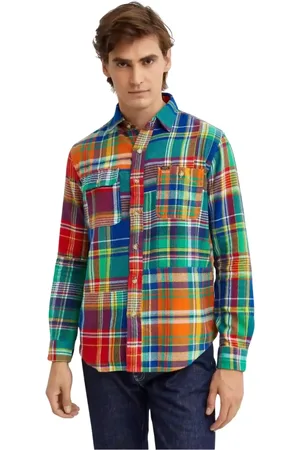 Ralph Lauren Koszule, Mężczyzna, Wielobarwność, M, Bawełna, Flanelowa Koszula w Kratę