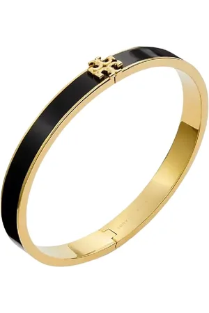 Tory Burch Akcesoria, Kobieta, Czarny, S, Czarna Bransoletka Kira z Logo