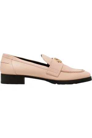 Maison Skorpios Buty, Kobieta, Różowy, 38 EU, Różowe loafery Brooklyn z złotym detalem