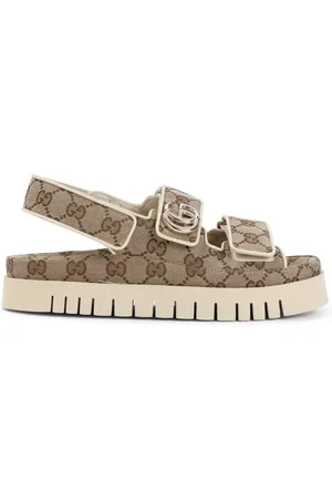 Gucci Buty, Kobieta, Wielobarwność, 36 EU, Beżowe sandały na stylowe wyjścia