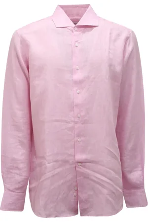 Orian Koszule, Mężczyzna, Różowy, S, Slim FIT koszula lniana