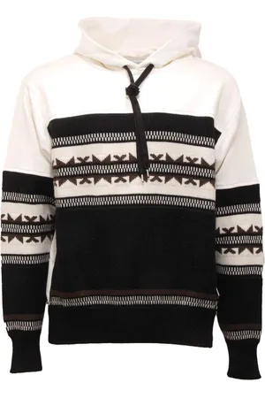 Paolo Pecora Bluzy, Mężczyzna, Biały, L, Bluza w kolorze biało-czarnym Model 22I0