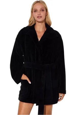 Dsquared2 Bielizna nocna, Kobieta, Czarny, S, Bawełna, Szlafrok z logo