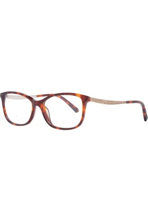 Swarovski Akcesoria, Kobieta, brązowy, ONE SIZE, Brązowe Okulary Optyczne Damskie Styl Prostokątny