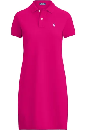 Ralph Lauren Sukienki, Kobieta, Różowy, S, Różowa sukienka z kołnierzykiem