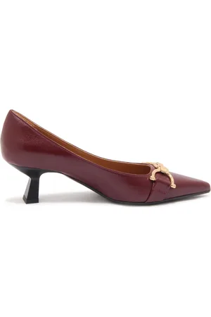 ROBERTO FESTA Buty, Kobieta, Czerwony, 36 EU, Bordowe Skórzane Buty 6cm Obcas